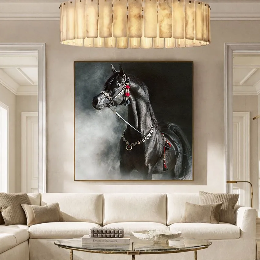 Black Arabian Horse Silver Jewelry Mist Wall Art