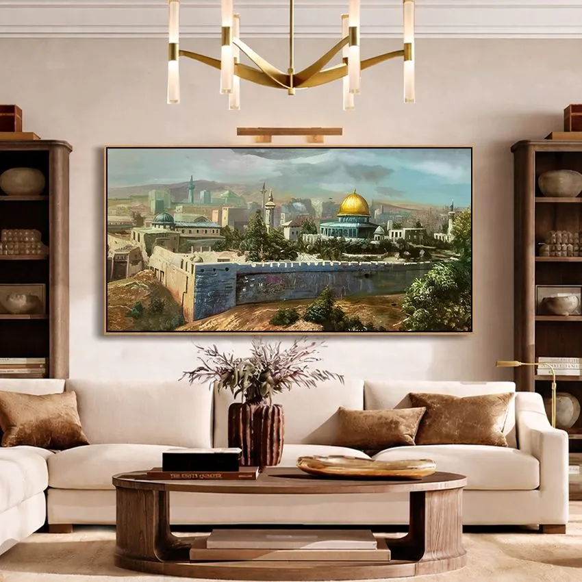 Wide Panorama of Old Jerusalem Al-Quds Wall Art