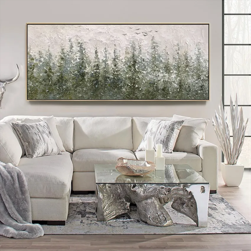 Frosted White Pine Forest Landscape Wall Art