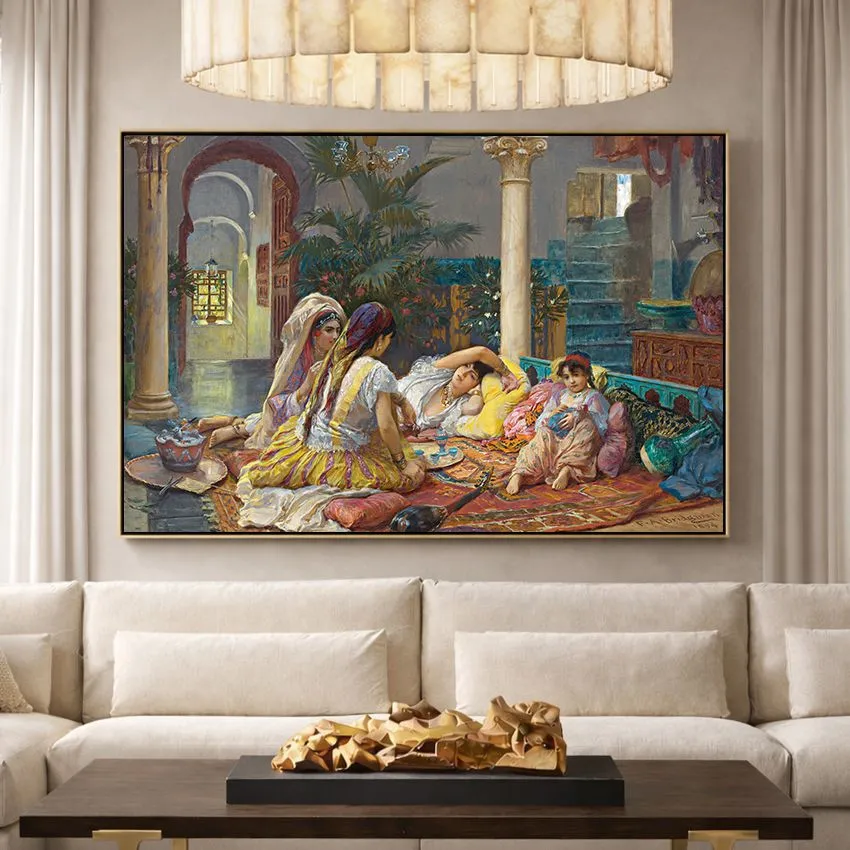 In the Harem by Frederick Arthur Bridgman – Orientalist Wall Art