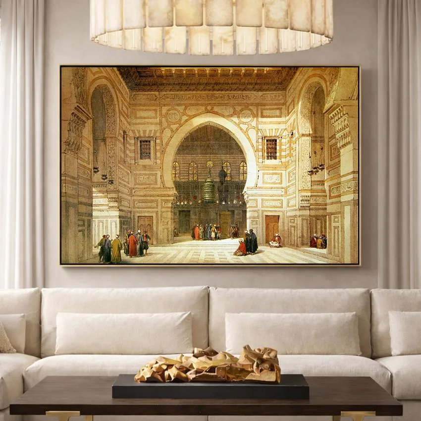 Interior of the Mosque of Sultan al-Ghuri by David Roberts – Orientalist Wall Art