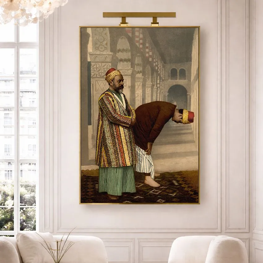 Man Bowing on Rug – Orientalist Wall Art