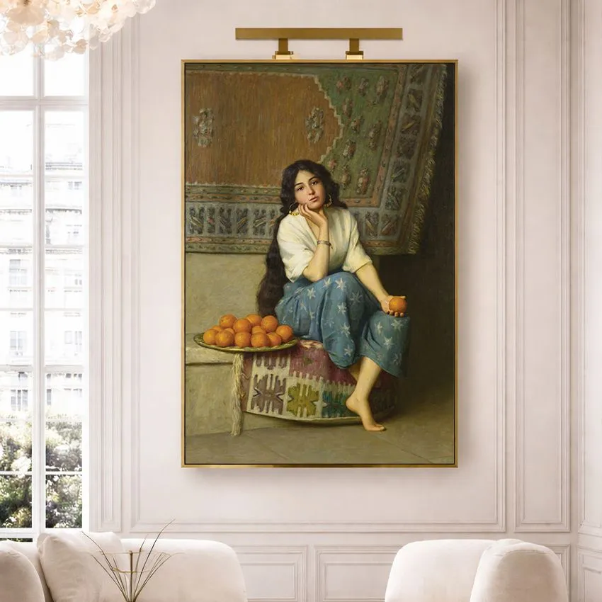 The Orange Seller by Enrique Serra – Orientalist Wall Art