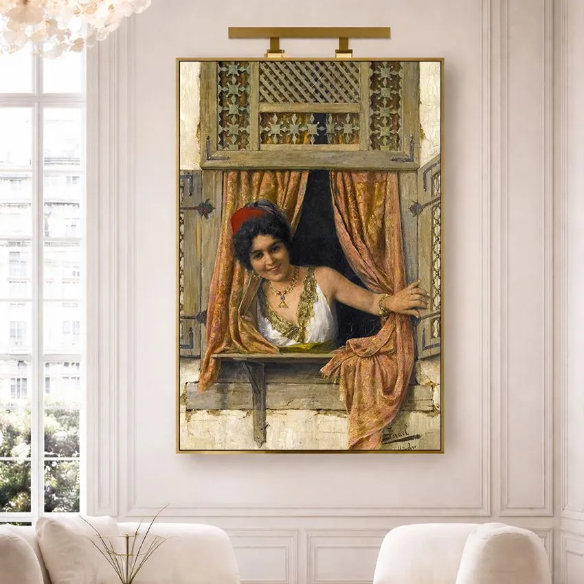 Woman at the Window by Daniel Israel – Orientalist Wall Art