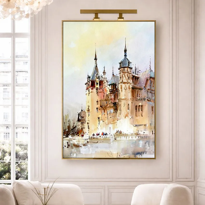 Impressionist Spired Castle Architecture Wall Art